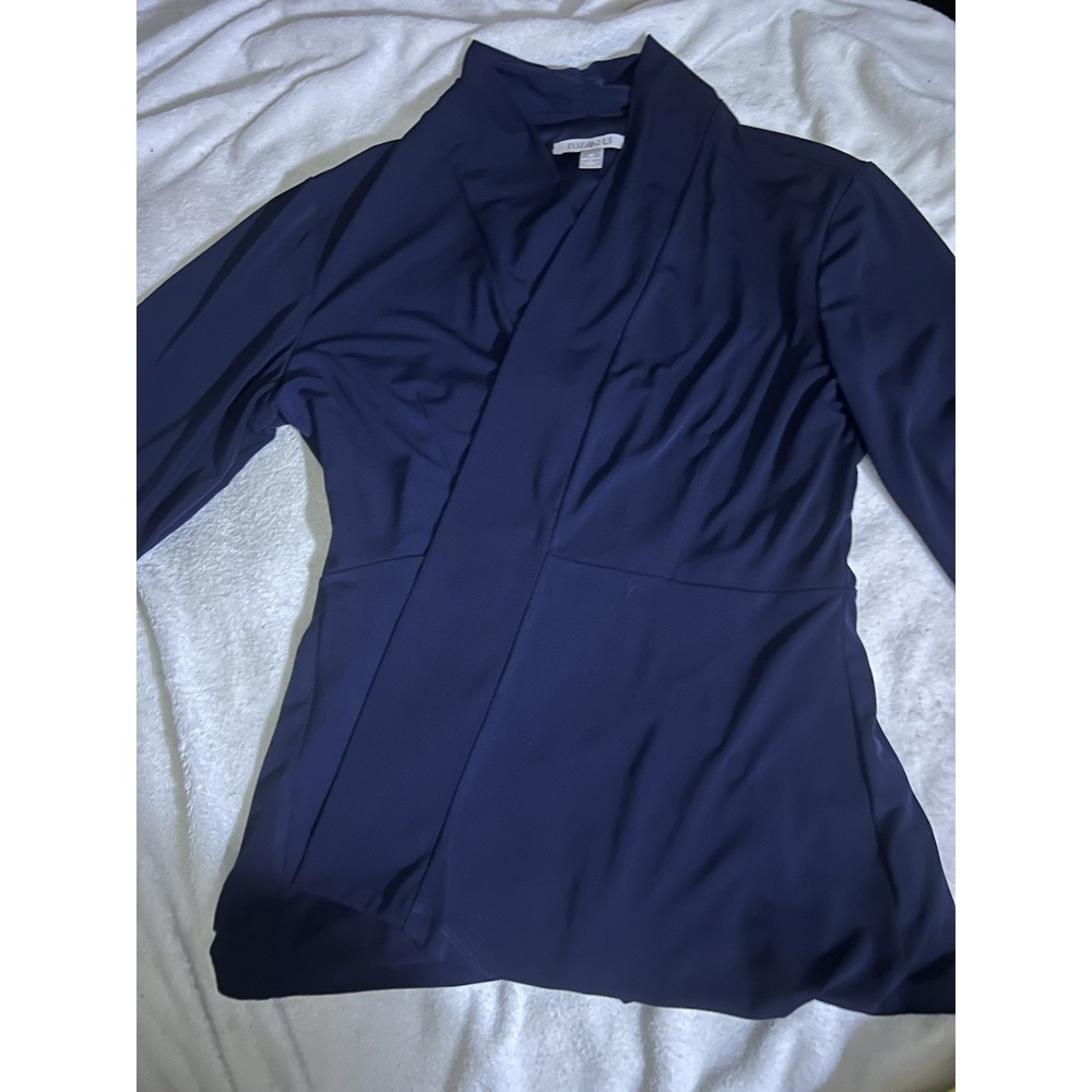 Roz & Ali Cardigan Shirt Open Front Extra Large Dark Blue New